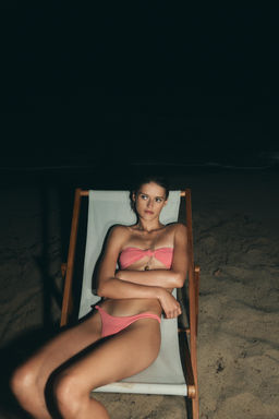 STRIPED BANDEAU BIKINI TOP