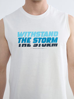 Bisiklet Yaka Bask?l? Penye Erkek Ti??rt