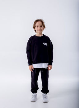 072 Детский костюм, черный (3хнитка петля) - Knitka wear фото 2