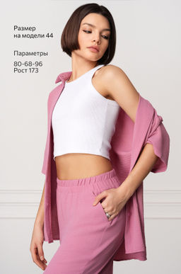 Женский летний костюм оверсайз из ткани-жатка Happyfox  фото 10