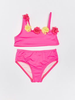 Esnek Kuma?tan Bask?l? K?z Bebek Bikini Tak?m?