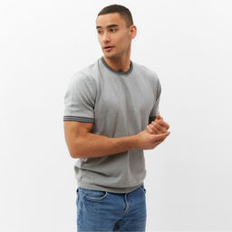 Джемпер мужской короткий рукав MINAKU REGULAR FIT: серый меланж, р-р 48