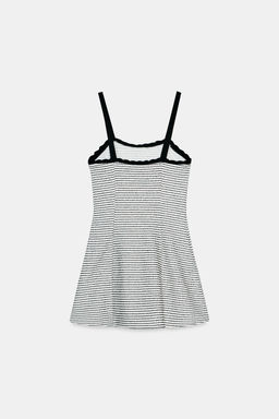 VESTIDO BOUCL? RAYAS / Negro / Crudo - Zara фото 9