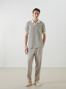 Polo Yaka K?sa Kollu ?izgili Erkek Ti??rt