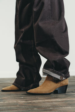 SPLIT SUEDE HEELED ANKLE BOOTS - Zara фото 3