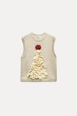CHRISTMAS TREE KNIT WAISTCOAT - Zara фото 9