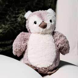 Мягкая игрушка Сова, 20 см, цвет светло-серый