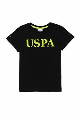 Черная футболка с круглым вырезом для мальчиков Basic