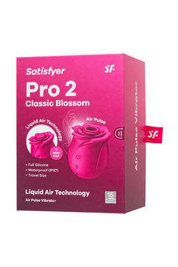Вакуум-волновой стимулятор клитора Satisfyer Pro 2 Classic Blossom, силикон, бордовый, 6,6 см  фото 11