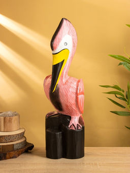 Сувенир «Пеликан», 17×17×50 см, дерево, розовый