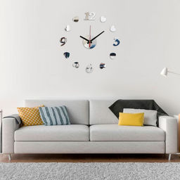 Часы настенные интерьерные Сердечки, 3D, наклейка, бесшумные, плавный ход, d=40 см