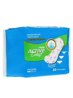 Цена за 2 шт. Прокладки ежедневные Day Spa Active Days мультиформ супертонкие, 20 шт.