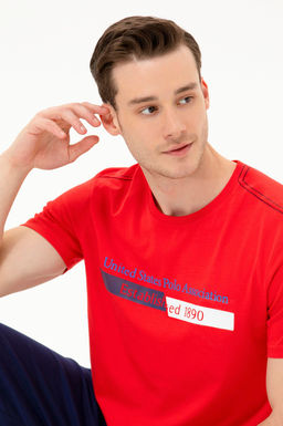 Мужская красная футболка с круглым вырезом - U.s. polo assn фото 14