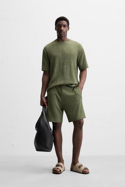 RELAXED FIT JACQUARD BERMUDA SHORTS - Zara фото 17
