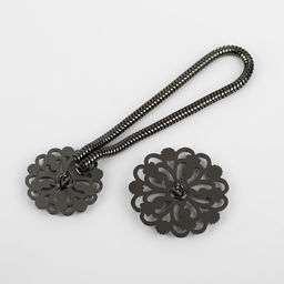 Цена за 2 шт. Декоративная застёжка «Круг», 9.5×3 см, цвет чёрный