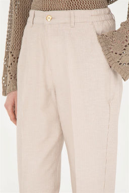 Женские брюки песочного цвета из парусины - U.s. polo assn фото 5