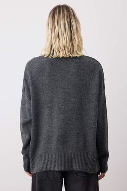 Antrasit Genis Kal?p Yumusak Dokulu Triko Kazak TWOAW23KZ00469 - Trendyolmilla фото 4