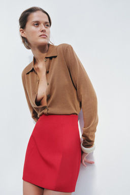 PLAIN POLO COLLAR CARDIGAN - Zara фото 2