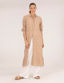 Bej Comfort Fit G_mlek Elbise