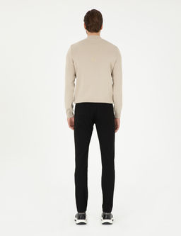 Siyah Slim Fit Kanvas Pantolon