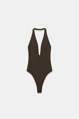 BODY CUELLO HALTER / Marr?n oscuro - Zara фото 5