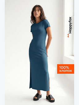 Однотонное женское платье-футболка Happyfox