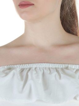 829 WHITE Платье хлопковое с поясом Fashion