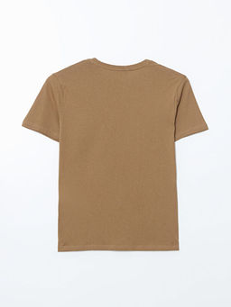 Bisiklet Yaka K?sa Kollu Bask?l? Penye Erkek Ti??rt