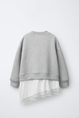 SWEATSHIRT WITH DOUBLE LACE HEM - Zara фото 2