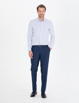 A__k Mavi Slim Fit Uzun Kollu G_mlek