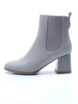 01-PCM359-2 GRAY/BEIGE Ботинки Челси демисезонные женские (натуральная кожа, байка)