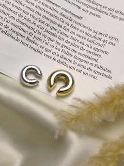 Серьги «Каффы» набор 2 шт., бублики, цвет серебро с золотом