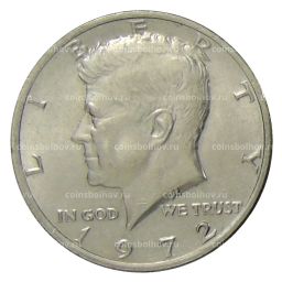 Монета 1/2 доллара (50 центов) 1972 года США