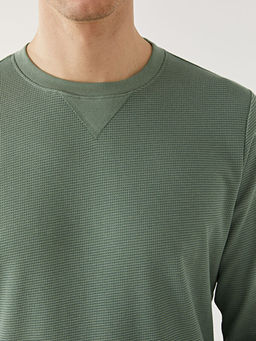 Bisiklet Yaka Uzun Kollu Erkek Sweatshirt