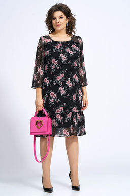 Платье ALANI 2148 розы на черном - Alani collection фото 5