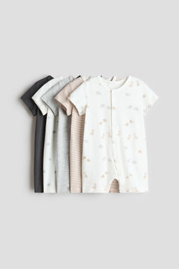 5-pack short cotton sleepsuits