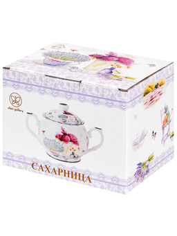 Сахарница 350 мл 16,5*11*10,5 см "Лаванда" фарфор NEW BONE CHINA
