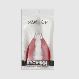 Кусачки педикюрные со скрытой пружиной, с пластиковой ручкой, изогнутое лезвие, 13 см, длина лезвия - 17 мм, цвет серебристый/красный - Queen fair фото 4