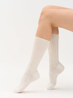 Носки из смесовой шерсти "Молоко"