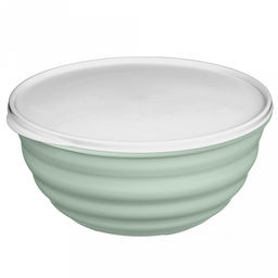 Миска пластмассовая "Latina" 1,1л, д16,6см, h8см, светло-зеленый, с крышкой (Россия)