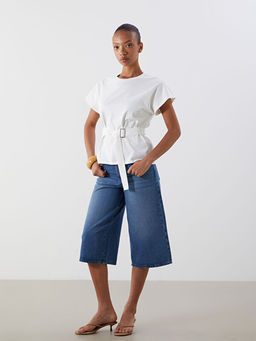 Bisiklet Yaka Kemerli Bluz