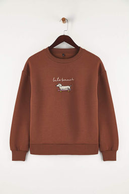 Teen Kahverengi Orme Sweatshirt TWOAW26SW00140 - Trendyolmilla фото 5