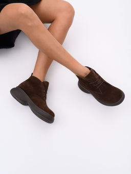 Ботинки EDART 308.927br.Коричневая замша+коричневый/байка