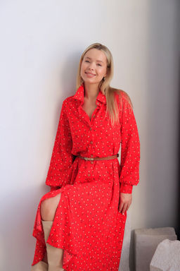 Martichelli Платье-рубашка красное  фото 18