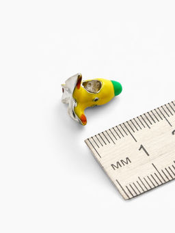 Цена за 5 шт. Шарм «Банан», жёлто-зелёный в чернёном серебре