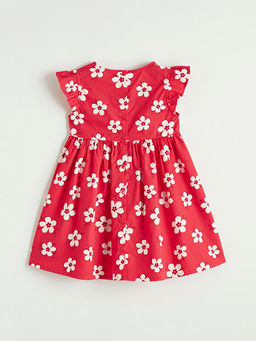 Bisiklet Yaka ?i?ekli K?z ?ocuk Elbise