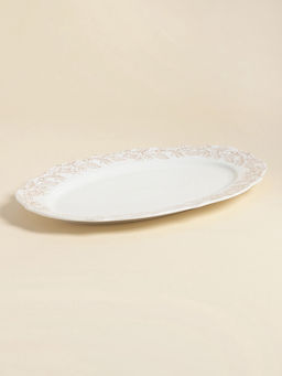 Блюдо SL Home «Аманде», 34.5×23×2.5 см, овальное, фарфор, белое