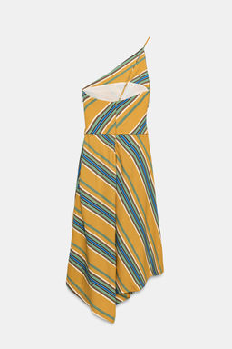 VESTIDO MIDI RAYAS ASIM?TRICO / Multicolor - Zara фото 6