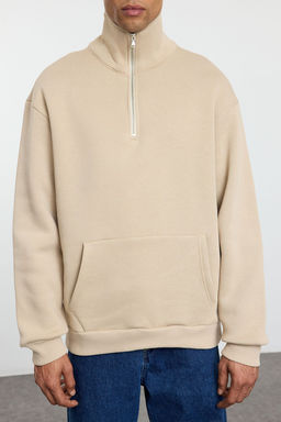 TRENDYOL MAN Lacivert Oversize/Genis Kesim Dik Yaka Fermuarl? Ici Polarl?/S?cak Tutan Sweatshirt TMNAW25SW00081 - Trendyolmilla фото 35