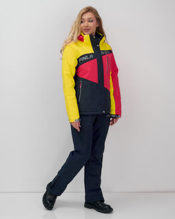 Горнолыжный костюм женский зимний темно-синего цвета 02803TS